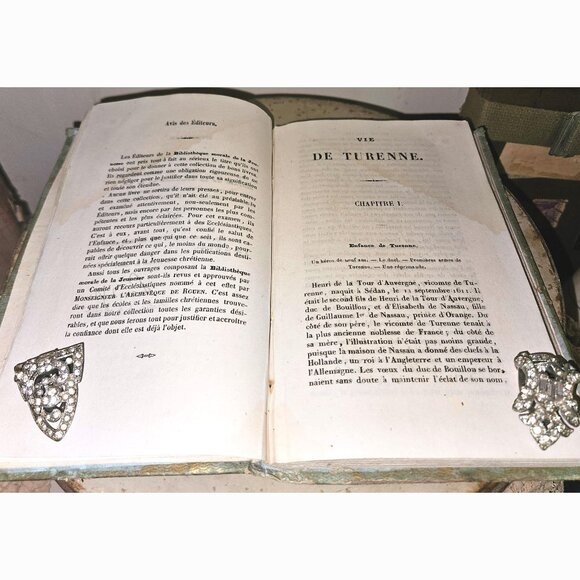 Antique 1856 French Gilded Cartonnage Book Decorative Gilt Romantic Cardboard - Picture 9 of 10